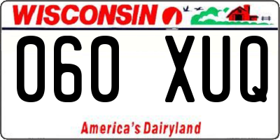 WI license plate 060XUQ