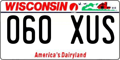 WI license plate 060XUS