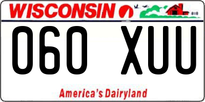 WI license plate 060XUU