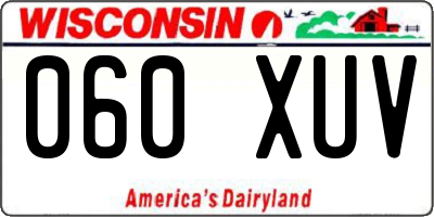 WI license plate 060XUV