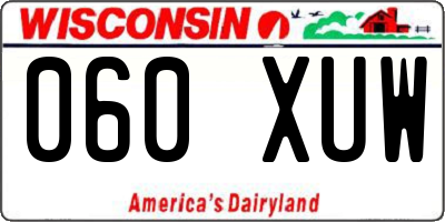 WI license plate 060XUW