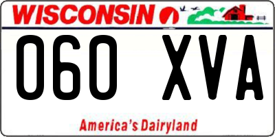 WI license plate 060XVA