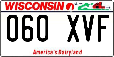 WI license plate 060XVF