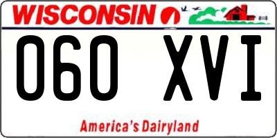 WI license plate 060XVI