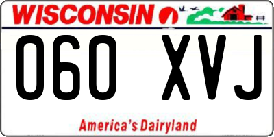 WI license plate 060XVJ