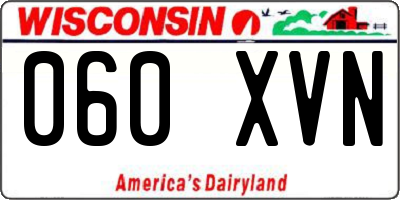 WI license plate 060XVN