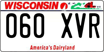 WI license plate 060XVR
