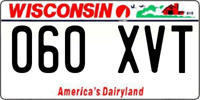 WI license plate 060XVT