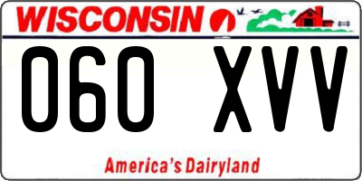 WI license plate 060XVV