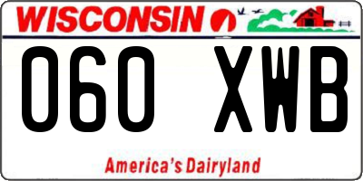WI license plate 060XWB