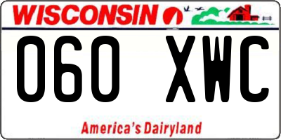 WI license plate 060XWC