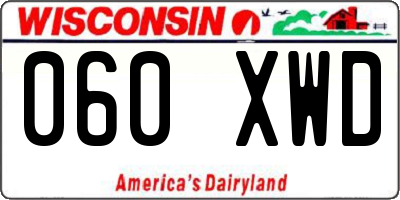 WI license plate 060XWD