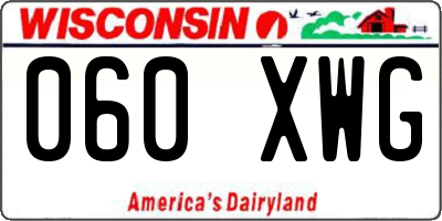 WI license plate 060XWG