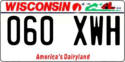 WI license plate 060XWH