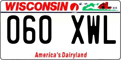 WI license plate 060XWL