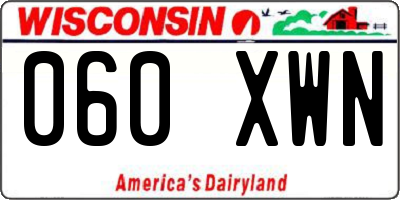 WI license plate 060XWN
