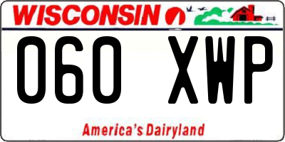 WI license plate 060XWP
