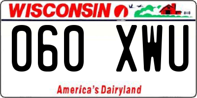 WI license plate 060XWU