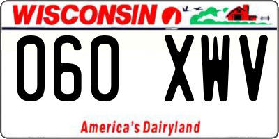 WI license plate 060XWV