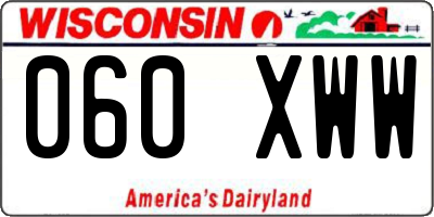 WI license plate 060XWW