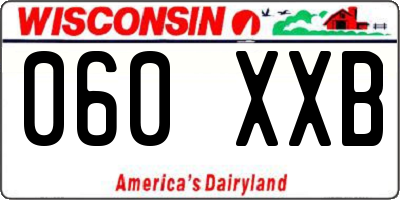 WI license plate 060XXB