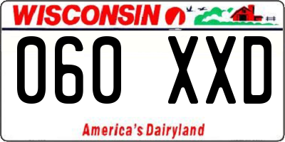 WI license plate 060XXD