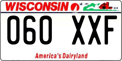 WI license plate 060XXF