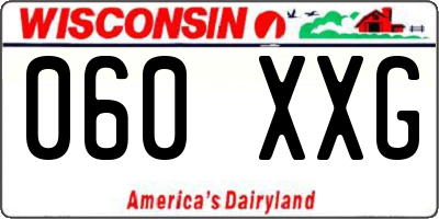 WI license plate 060XXG
