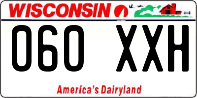 WI license plate 060XXH