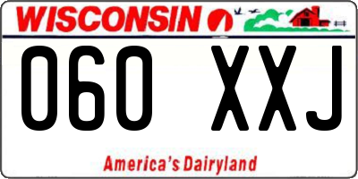 WI license plate 060XXJ