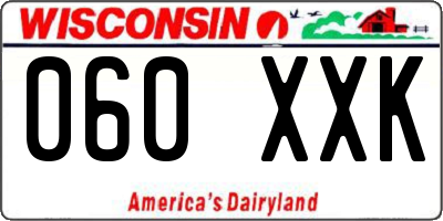 WI license plate 060XXK