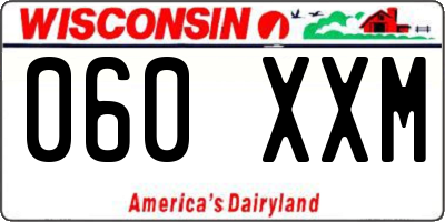 WI license plate 060XXM