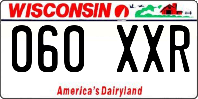 WI license plate 060XXR