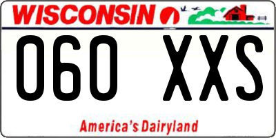WI license plate 060XXS