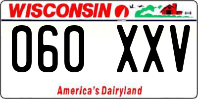 WI license plate 060XXV