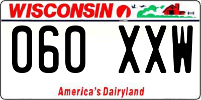 WI license plate 060XXW
