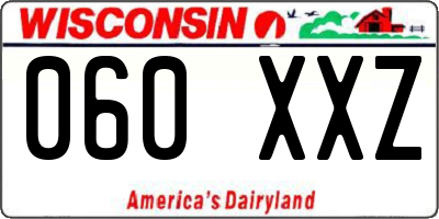 WI license plate 060XXZ