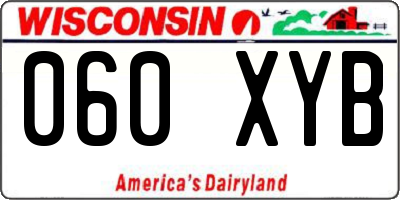 WI license plate 060XYB
