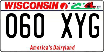 WI license plate 060XYG