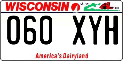 WI license plate 060XYH