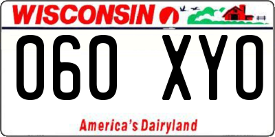 WI license plate 060XYO