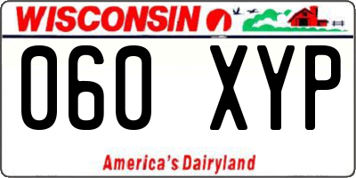 WI license plate 060XYP
