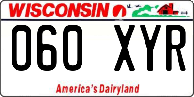 WI license plate 060XYR
