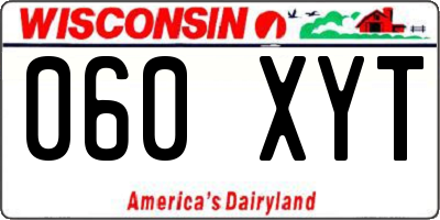 WI license plate 060XYT