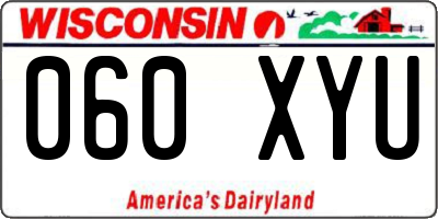 WI license plate 060XYU