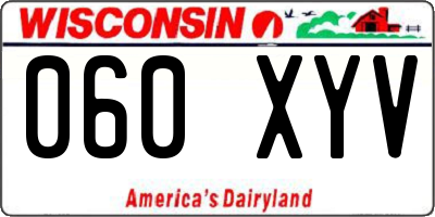 WI license plate 060XYV