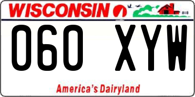 WI license plate 060XYW
