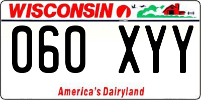 WI license plate 060XYY