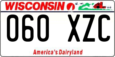 WI license plate 060XZC