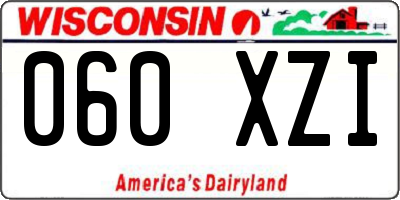 WI license plate 060XZI